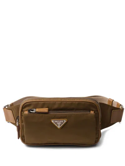 Prada Re-nylon Belt Bag In Brown