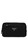 Prada Re-nylon And Saffiano Leather Travel Pouch