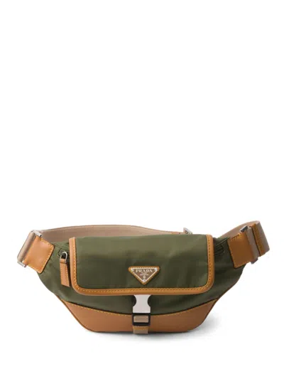 Prada Re-nylon Belt Bag In Green