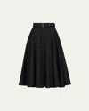 Prada Womens Black Re-nylon Logo-plaque High-rise Pleated Skirt In Nero