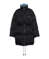 Prada Re-nylon High-neck Puffer Coat In Black