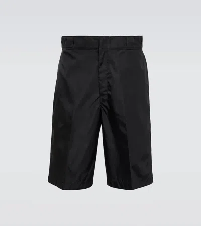 Prada Re-nylon Bermuda Shorts In Nero