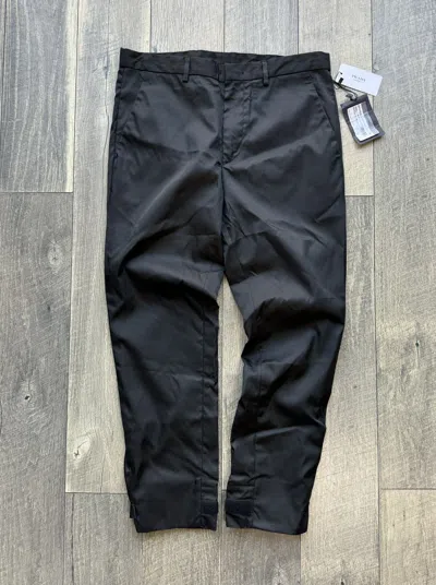 Pre-owned Prada Re-nylon Black Trousers Pantalone Pants - 48 New