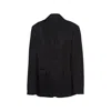 Prada Re-nylon Single-breasted Jacket With Mini Pouch In Black