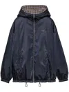 Prada Blue Jacket In Lightweight Re-nylon Women In Blue