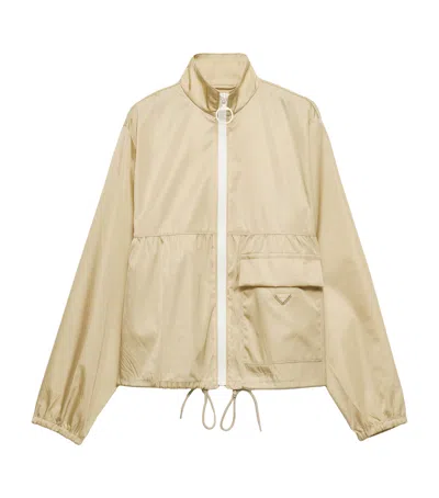 Prada Re-nylon Blouson Jacket In Neutral