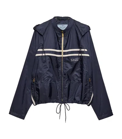 Prada Re-nylon Blouson Jacket In Blue