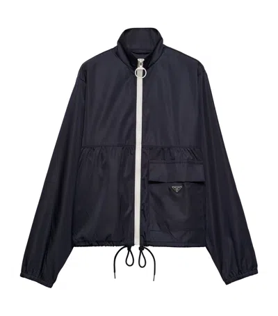 Prada Re-nylon Blouson Jacket In Black
