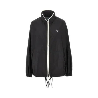 Prada Re-nylon Feather Windbreaker In Black
