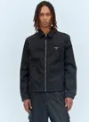 Prada Mens Black Re-nylon Brand-plaque Polyamide Jacket In Black