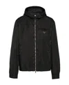 Prada Technical Cotton Blouson Jacket In Black