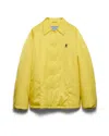 Prada Collared Jacket Front Pockets Long Sleeves In Gold