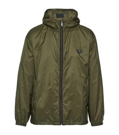 Prada Re-nylon Blouson Jacket In Green