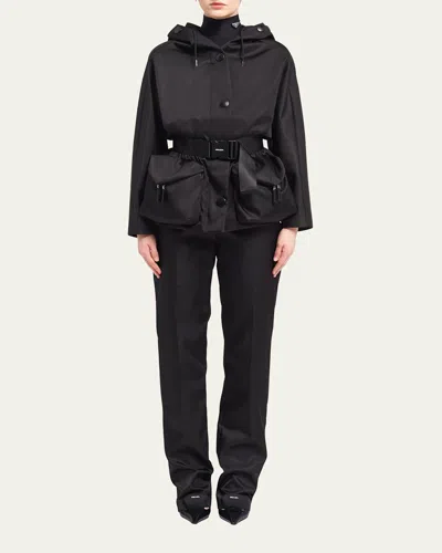Prada Re-nylon Blouson Jacket W/ Detachable Hood