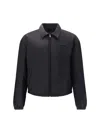 Prada Nylon Padded Jacket Elastic Cuffs In Blue