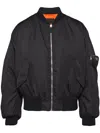 Prada Bomberjacke Mit Logo-schild In Black