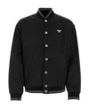 Prada Logo Plaque Jacket In Black