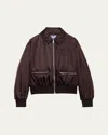 Prada Long Sleeve Casual Jacket In Brown