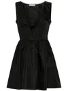 Prada Re-nylon Bow-detail Mini Dress In Black