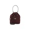 Prada Maroon Logo Bucket Bag