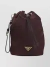 Prada Re-nylon Bucket Bag Adjustable Handle In Brown