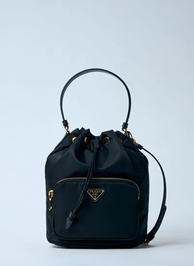 Prada Re-nylon Bucket Bag In Black