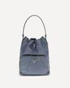 Prada Bucket Bag Adjustable Strap Top Handle In Blue