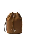 Prada Re-nylon Bucket Bag In Brown