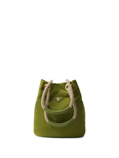 Prada Mariner Re-nylon Small Bucket Bag In Ivy Green