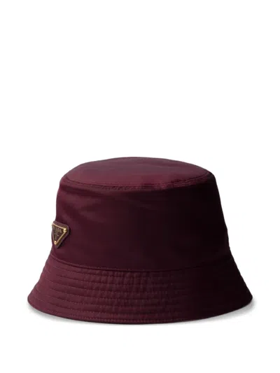 Prada Re-nylon Bucket Hat In Burgundy