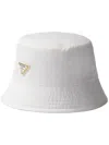 Prada Recycled Nylon Bucket Hat In 白色