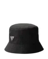 Prada Triangle Logo Re-nylon Bucket Hat In Black
