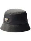Prada Recycled Nylon Bucket Hat In Black