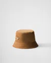 Prada Re-nylon Barrel Cap In Brandy