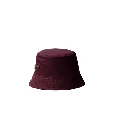 Prada Re-nylon Bucket Hat In Burgundy