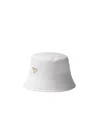 Prada Recycled Nylon Bucket Hat In White