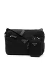 Prada Re-nylon Logo Plaque Crossbody Bag In Nero
