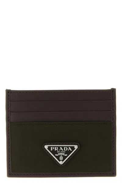 Prada Re-nylon Cards Holder In Green
