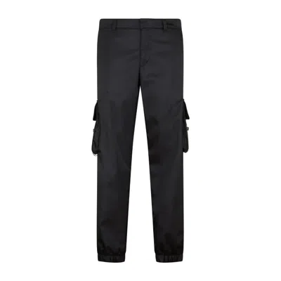 Prada Re-nylon Cargo Trousers In Black