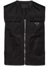 Prada Mens Black Re-nylon Brand-plaque Nylon Vest In Black