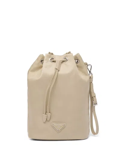 Prada Re-nylon Clutch Bag In Neutrals