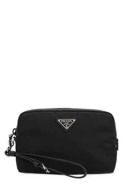 Prada Re-nylon Clutch In Black