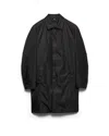 Prada Re-nylon Overcoat In Black