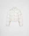 Prada Re-nylon Cropped Convertible Down Jacket In White