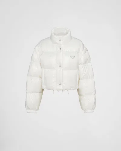PRADA RE-NYLON CROPPED CONVERTIBLE DOWN JACKET
