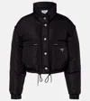 Prada Re-nylon Cropped Down Jacket In Black