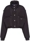 Prada Womens Black Re Nylon Cropped Padded Down Jacket In Multi