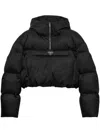 Prada Re-nylon Cropped Down Jacket In 黑色