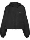 Prada Re-nylon Cropped Jacket In Schwarz