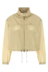 Prada Beige Recycled Polyamide Shell Jacket In Yellow